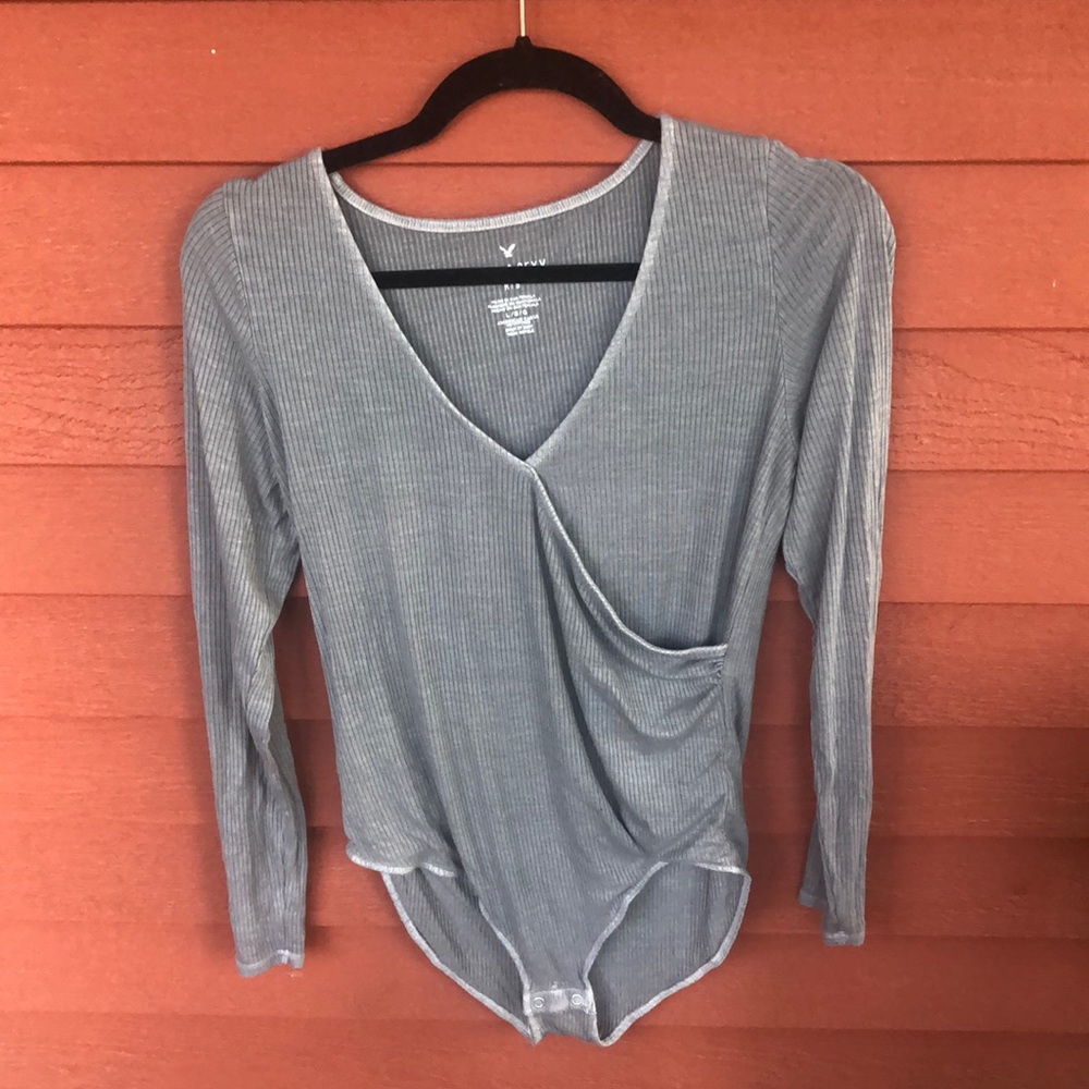 Grey American Eagle Bodysuit